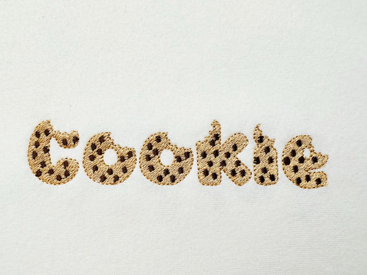 Bitten Cookie Fill Stitch Font Embroidery Design