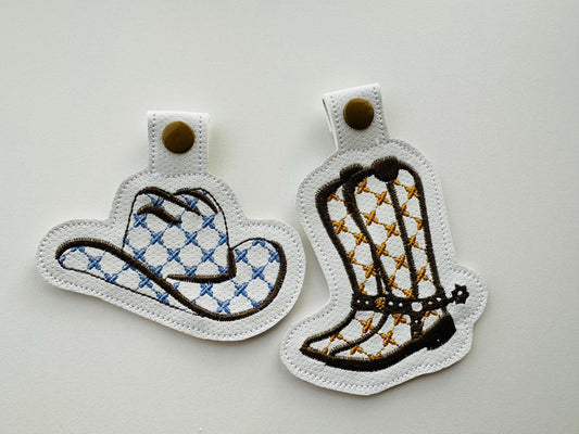 Cowgirl Boots and Hat In-the-Hoop Embroidery Design