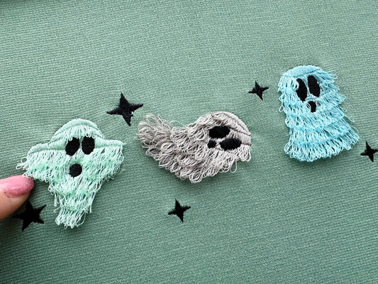 Fringed Ghost Chenille Embroidery Design