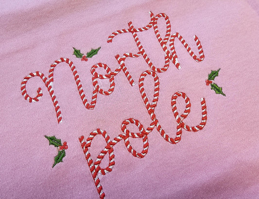 Candy Cane Striped In-the-Hoop Font Embroidery Design
