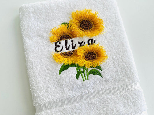 Split Sunflower Fringe Embroidery Design