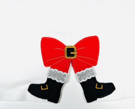 Santa Pants Bow Appliqué Embroidery Design