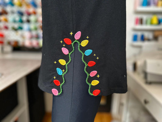 Christmas Lights Split Side Seam In-the-Hoop Embroidery Design
