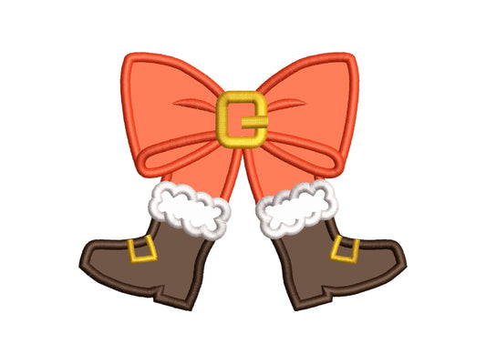 Santa Bow Appliqué Embroidery Design