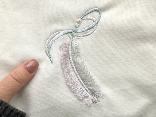 Fringed Feather Fringe Embroidery Design