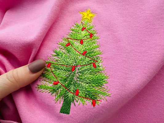 Classy Old Fashioned Christmas Tree In-the-Hoop Embroidery Design