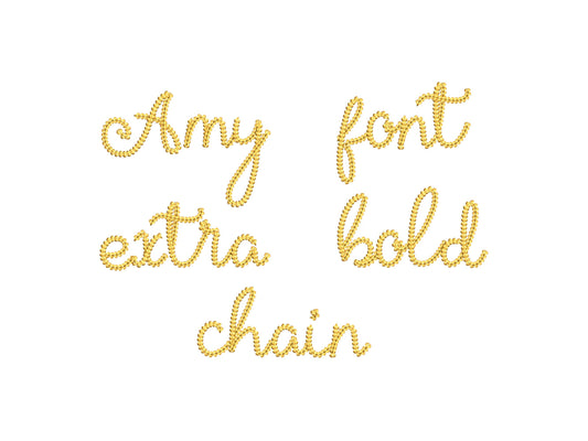 Amy Handwritten Chain Stitch Font Embroidery Design