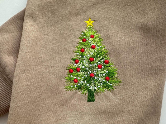 Extra Fringed Vintage Christmas Tree In-the-Hoop Embroidery Design