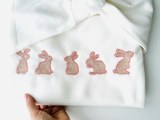 Easter Bunny Chain Embroidery Design