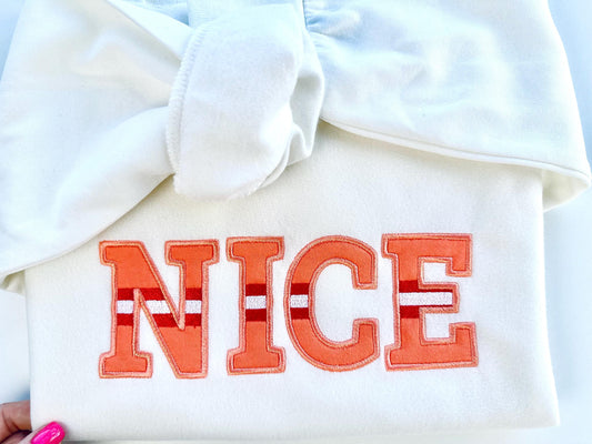 Striped Font Appliqué Embroidery Design