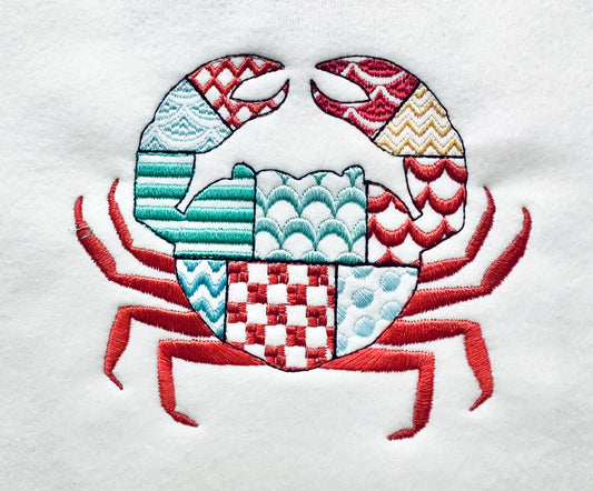 Patchwork Crab In-the-Hoop Embroidery Design