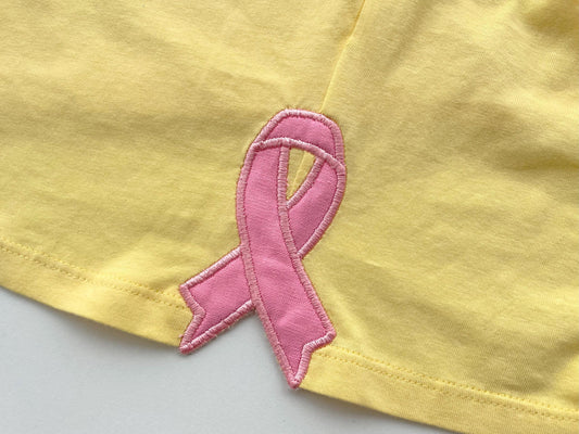 Cancer Ribbon Side Bow Applique Embroidery Design