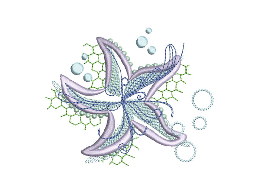 Starfish Silhouette In-the-Hoop Embroidery Design
