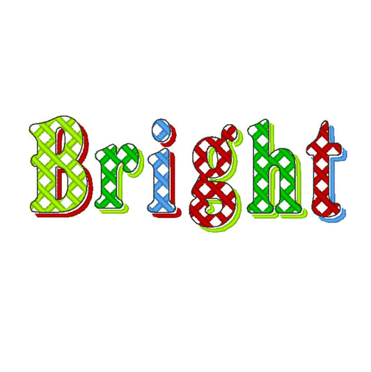 Christmas Shadow Checkered Font Embroidery Design