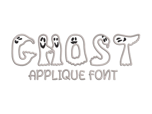 Halloween Ghost Font Applique Embroidery Design