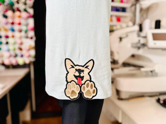 Puppy Paw Korgi Applique Embroidery Design