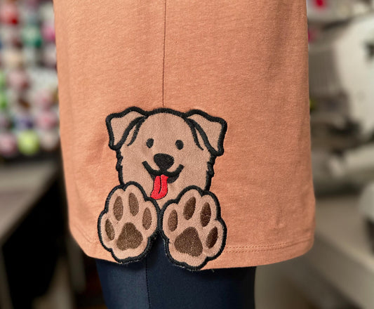 Puppy Paw Side Seam Applique Embroidery Design