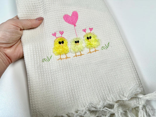 Cute Little Chicks Chenille Embroidery Design