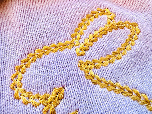 Bunny Outline Chain Embroidery Design