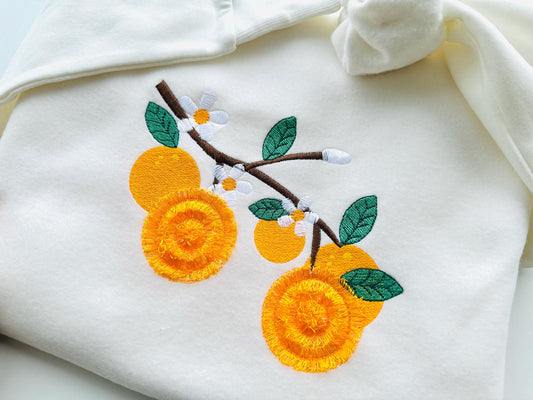 Fringed Fluffy Orange Chenille Embroidery Design
