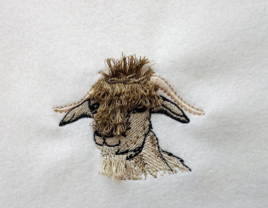 Mini Goat Fringed Chenille Embroidery Design