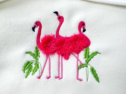 Mini Fluffy Flamingo Chenille Embroidery Design