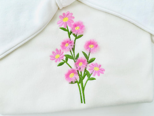 Fringed Floral Bouquet Chenille Embroidery Design