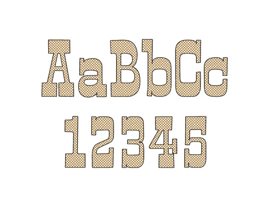 Light Stitch Diamond Quilt Western Font Embroidery Design