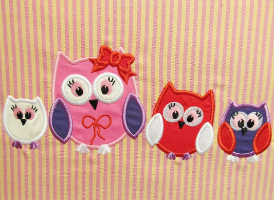 Mini Owl Applique Embroidery Design