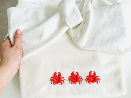 Cute Mini Fluffy Crab Chenille Embroidery Design
