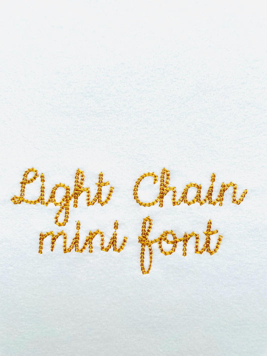 Quick Light Stitch Chain Font Chain Embroidery Design