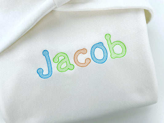 Quick Light Stitch Fill Font Bean Embroidery Design