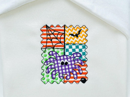 Halloween Spider Patchwork Embroidery Design