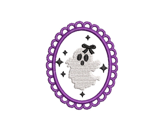 Halloween Little Ghost Baby Girl Patch Embroidery Design