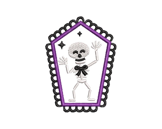 Halloween Dancing Skeleton Patch Embroidery Design