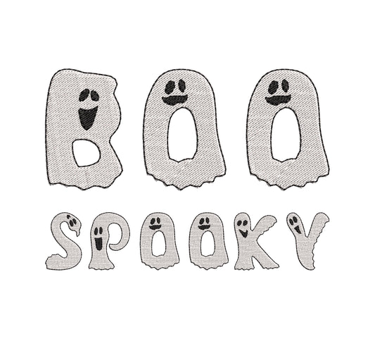 Ghost Font Fill Stitch Embroidery Design