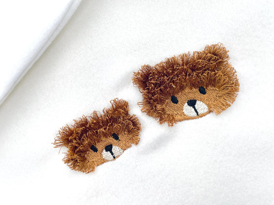 Fringed Fluffy Teddy Bear Chenille Embroidery Design