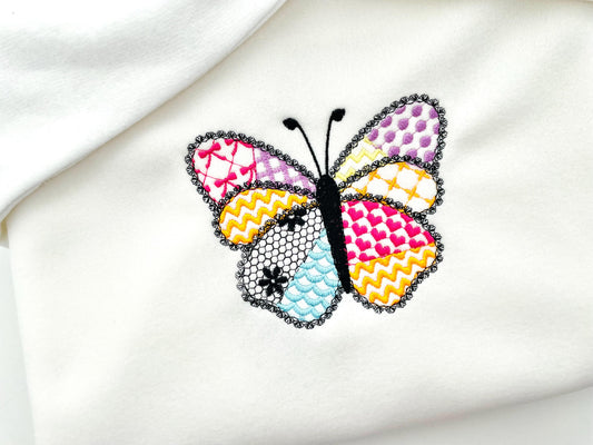 Patchwork Butterfly Lace Embroidery Design