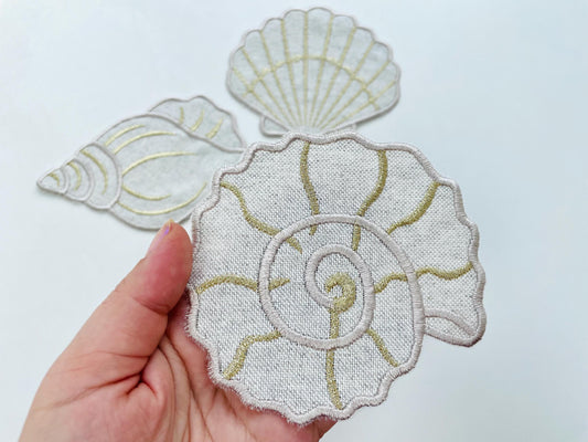 Gorgeous Shell Napkin In-the-Hoop Embroidery Design