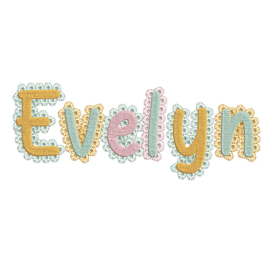 Lace Edge Font Lace Embroidery Design