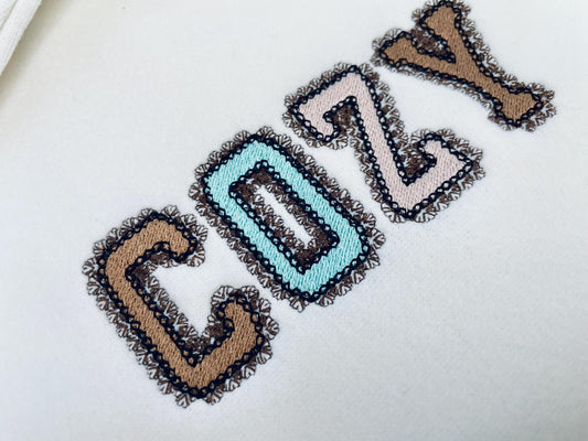 Lace Edge Fill Stitch Font Cozy Embroidery Design