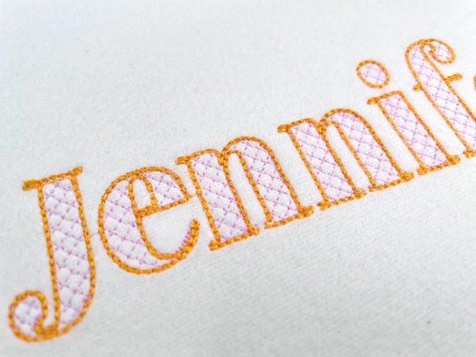 Elegant Kate Check Outline Embroidery Design