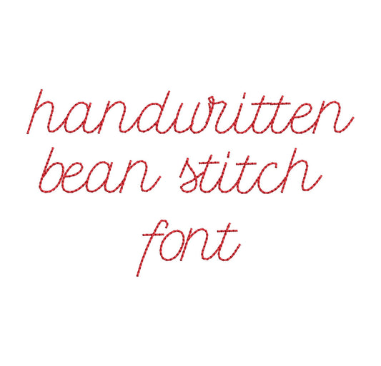 Handwritten Font Petit Bean Stitch Embroidery Design