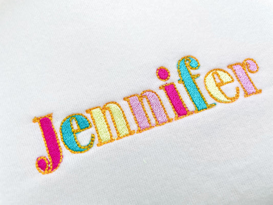Elegant Block Font Kate Bean Embroidery Design