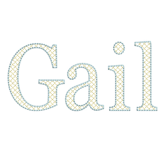 Elegant Diamond Font Gail Bean Embroidery Design