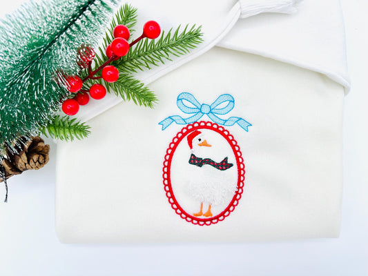 Fringed Christmas Goose Chenille Embroidery Design