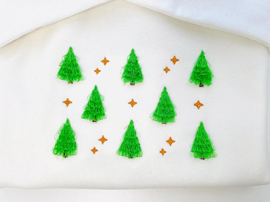 Mini Fringed Christmas Tree Chenille Embroidery Design