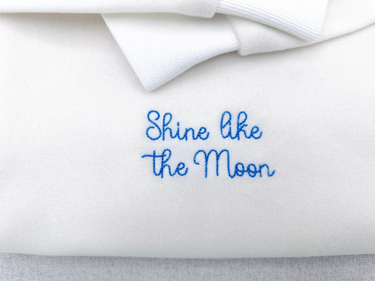 Moon Bean Handwritten Script Bean Embroidery Design
