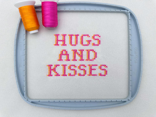Cute Cross Stitch Shadow Font Standard Embroidery Design