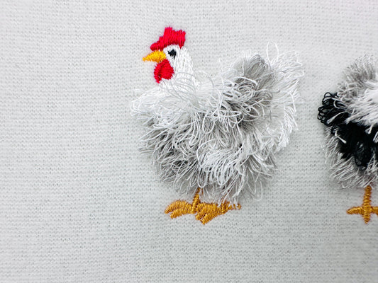Mini Fringed Chicken Chenille Embroidery Design